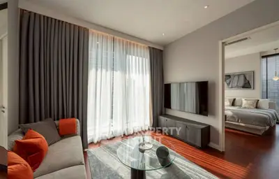 Modern living room with elegant decor and natural light