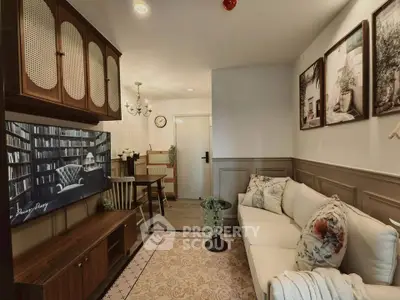 Charming living room with elegant decor and cozy seating area