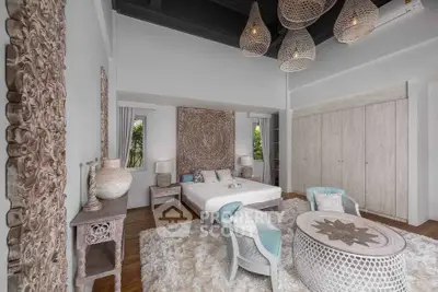 Luxurious bedroom with elegant decor and plush furnishings in a serene setting