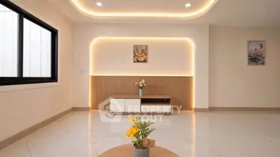 Modern living room with elegant lighting and minimalist decor