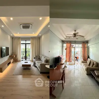 Spacious living room with modern design and natural light