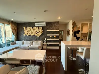 Luxurious modern living room with stylish decor and open layout