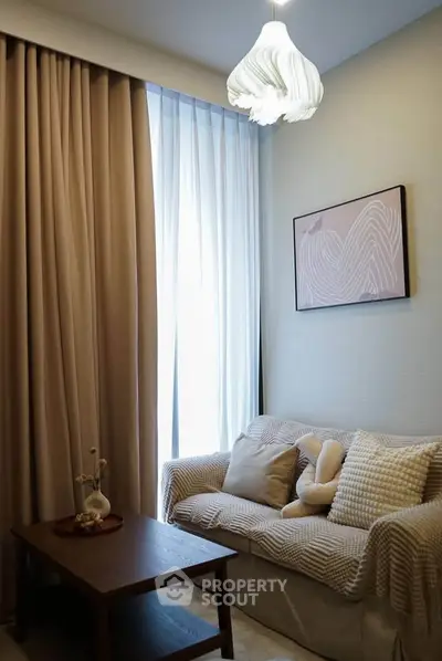 Cozy living room with elegant decor and natural light