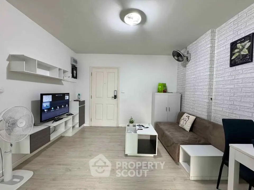 Modern living room with sleek furniture and minimalist decor