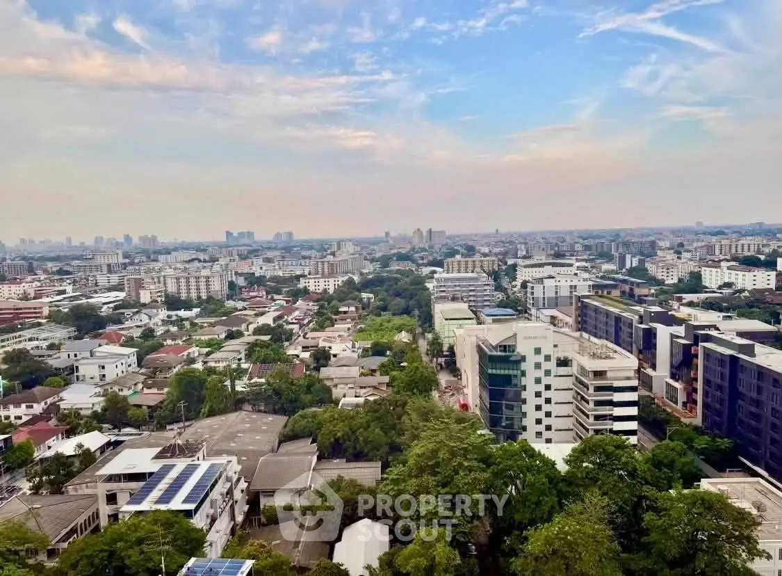 Stunning cityscape view showcasing urban landscape and skyline under a vibrant sky.