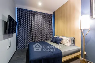 Modern bedroom with stylish decor and cozy ambiance