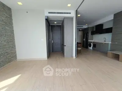 Spacious modern apartment with open layout and sleek kitchen design