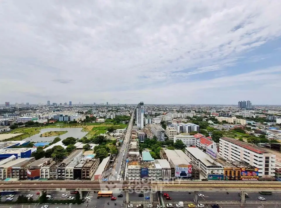 Stunning panoramic cityscape view showcasing urban architecture and skyline.