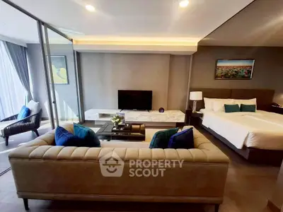 Luxurious modern living room with elegant decor and spacious layout