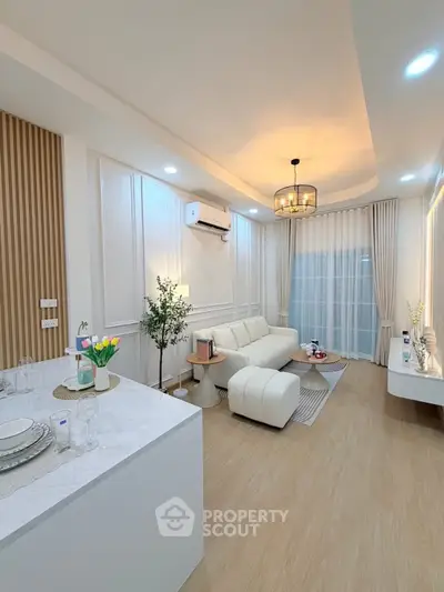 Modern living room with elegant decor and cozy ambiance