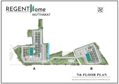 7th floor plan of Regent Home Wutthakat showcasing layout and amenities.