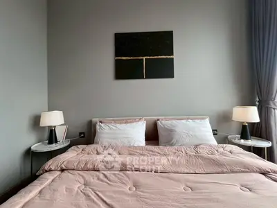 Elegant bedroom with modern decor and soft lighting