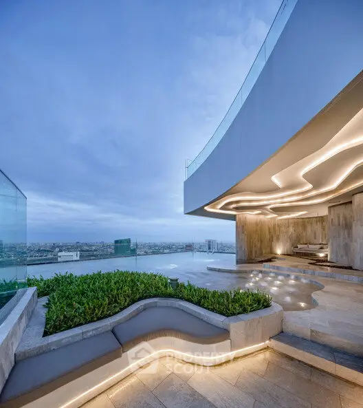 Stunning rooftop terrace with modern design and panoramic city views