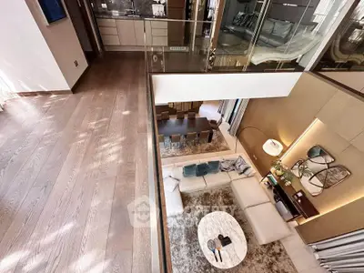 Luxurious modern living room with open layout and stylish decor