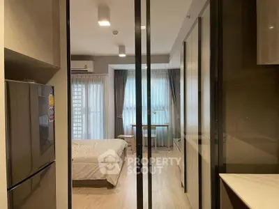 Modern studio apartment with sleek design and natural light