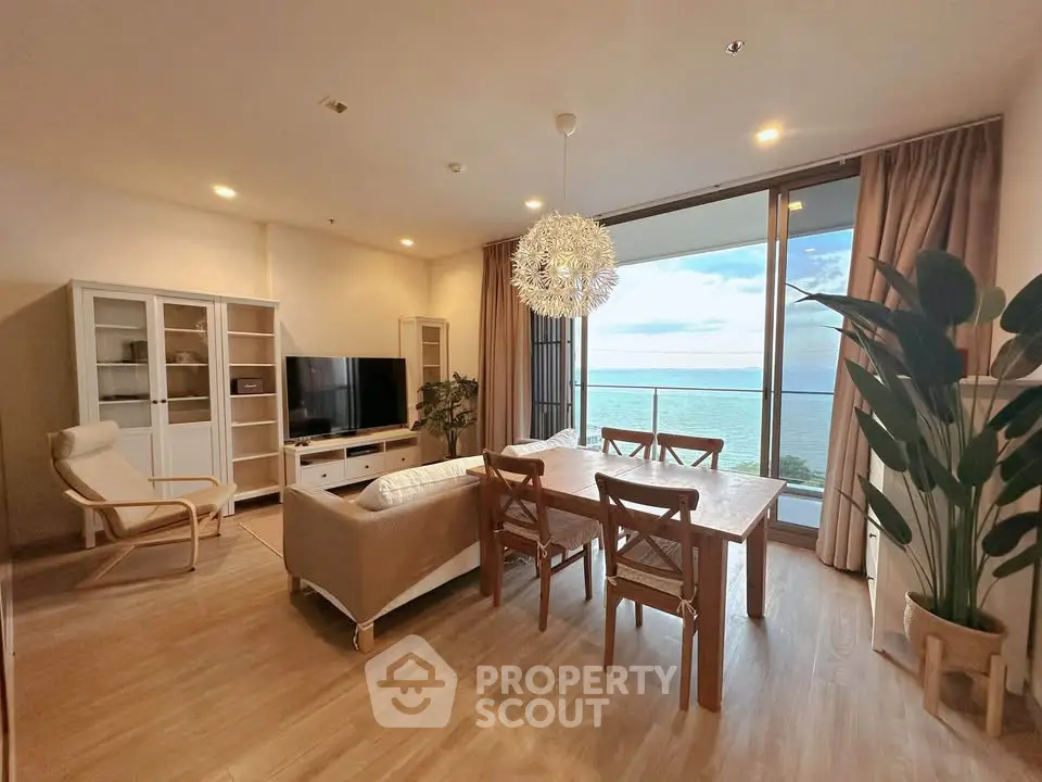 Stunning living room with ocean view and elegant decor