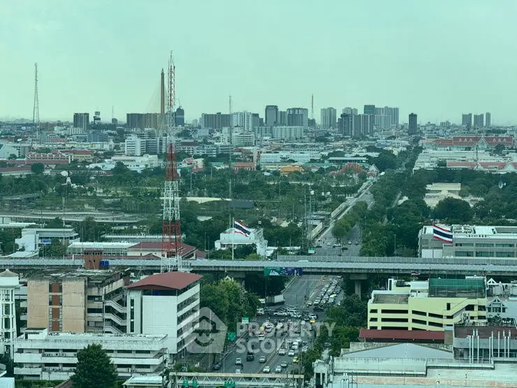 Stunning cityscape view showcasing urban skyline and bustling streets, perfect for real estate investment.