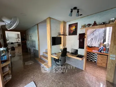 Modern home office with stylish decor and natural light