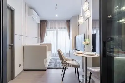 Modern living room with elegant decor and natural light