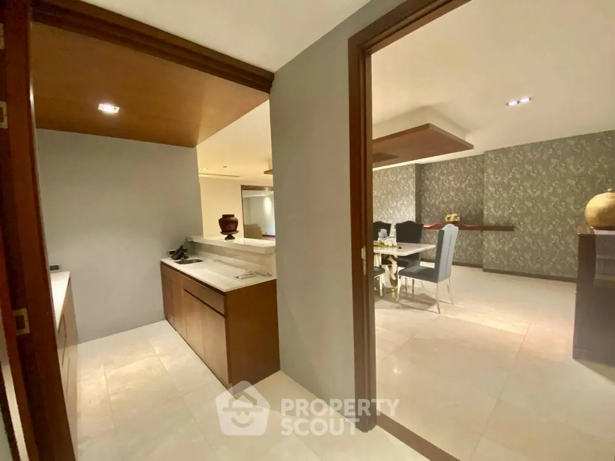 Spacious open layout living and dining area with modern decor