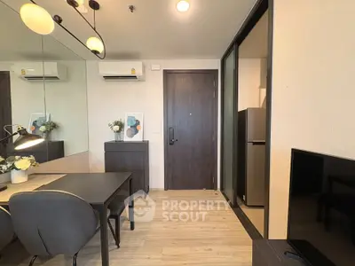 Modern apartment interior with dining area and stylish decor