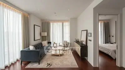 Elegant modern living room with stylish decor and natural light