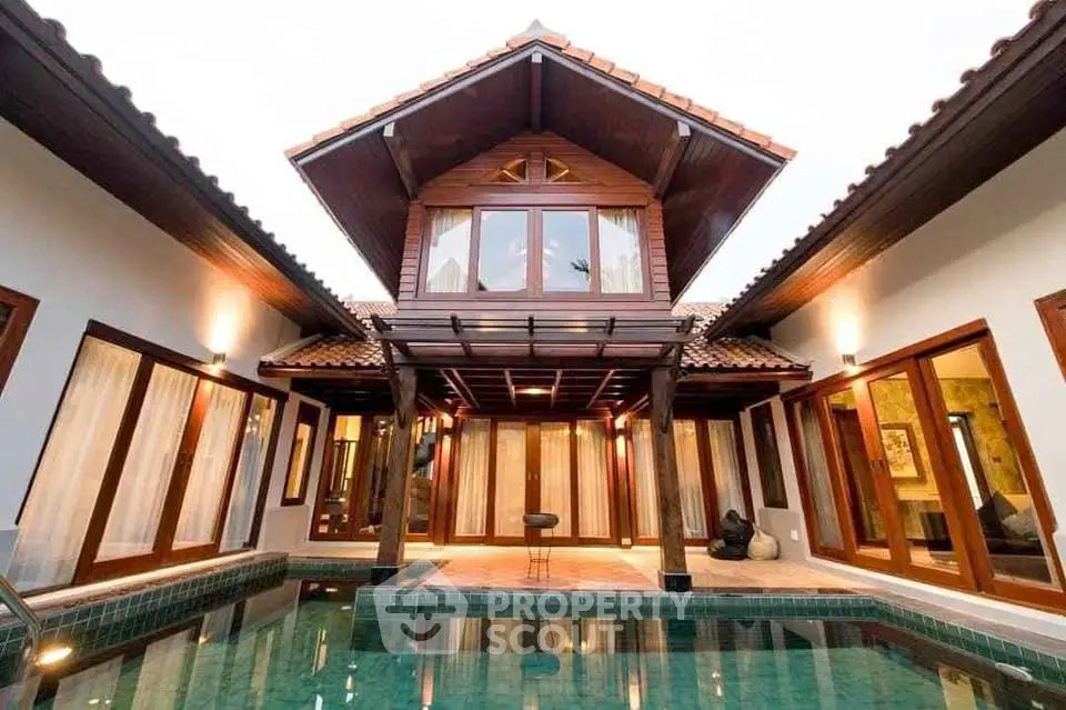 Luxurious villa with stunning pool and elegant architecture
