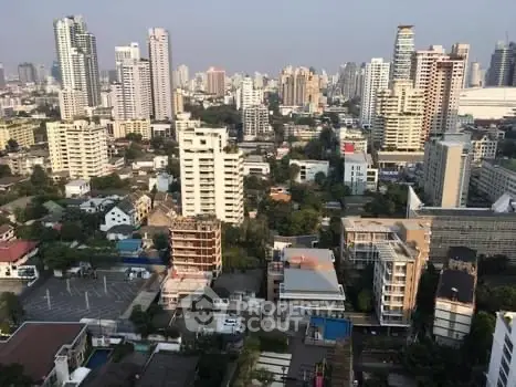 Stunning cityscape view showcasing a vibrant urban skyline with diverse architecture and high-rise buildings.
