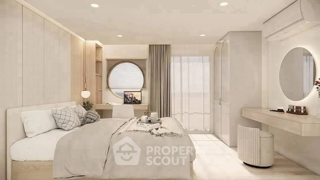 Luxurious modern bedroom with elegant decor and natural light