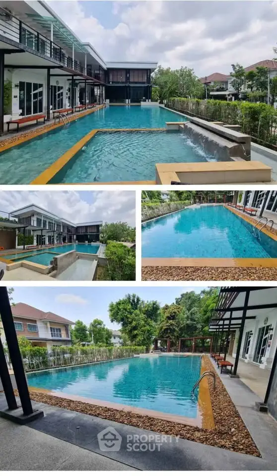 Luxurious residential complex with a stunning outdoor pool and modern architecture, perfect for relaxation and leisure.