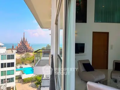 Luxurious condo with stunning sea view and modern interior near iconic temple.