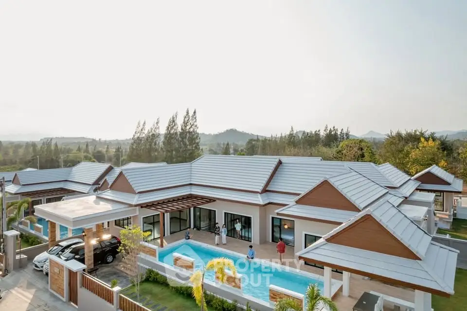 Luxurious modern villa with private pool and stunning mountain views