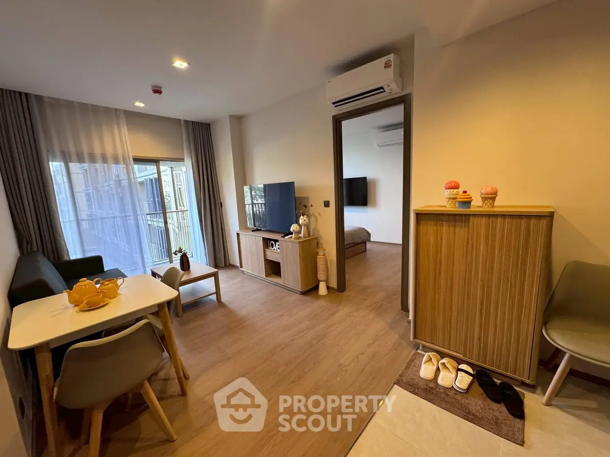 Modern living room with open layout and stylish decor