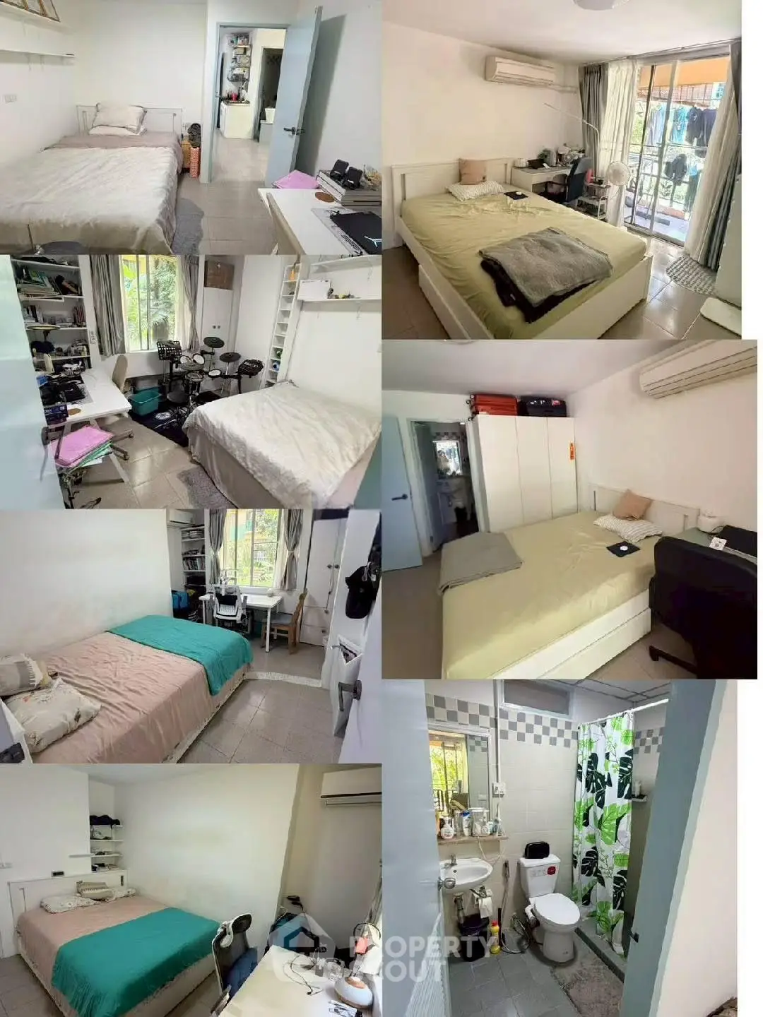 Spacious apartment with multiple bedrooms, modern decor, and a cozy bathroom, ideal for comfortable living.