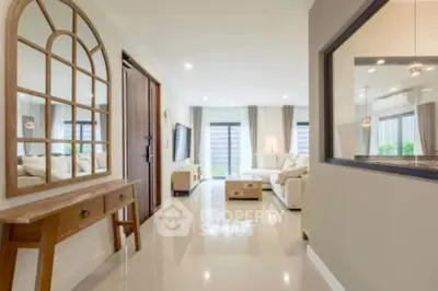 Spacious modern living room with elegant decor and natural light