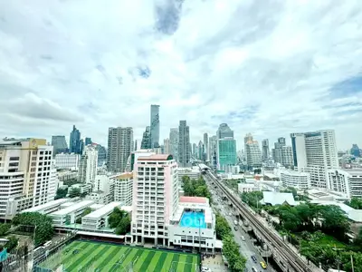 Stunning cityscape view showcasing modern skyscrapers and urban landscape.