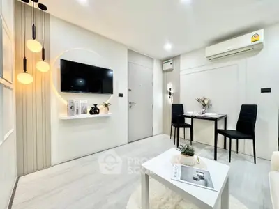 Modern living room with stylish decor and cozy ambiance