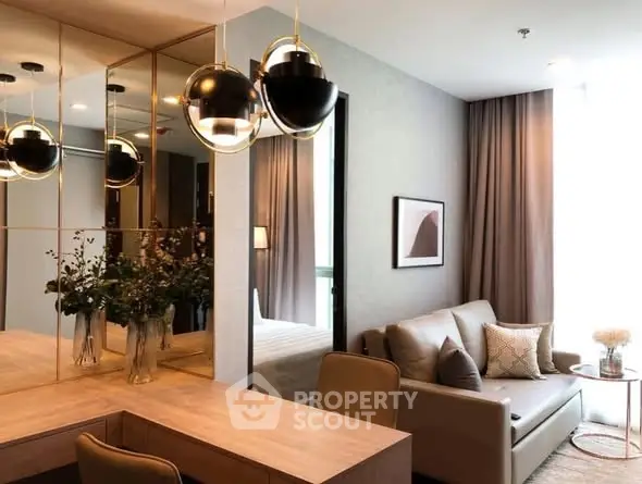 Stylish modern living room with elegant decor and cozy seating area