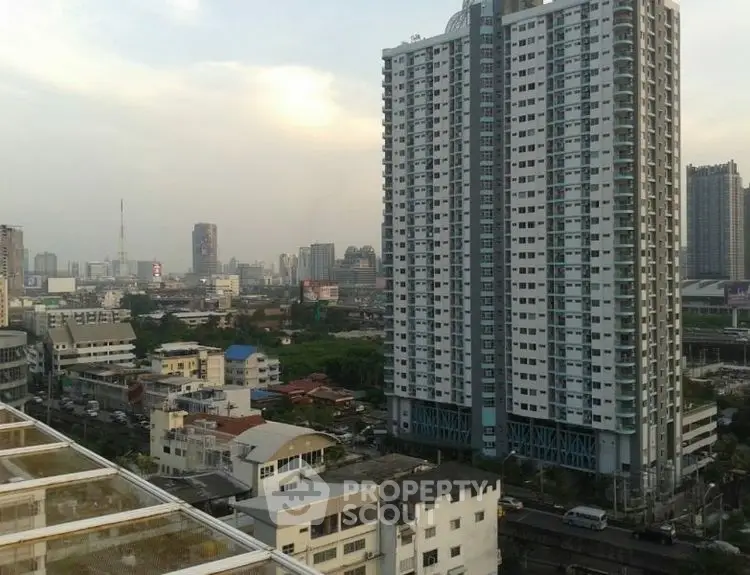 Stunning cityscape view with modern high-rise buildings and urban skyline.