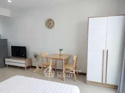 Cozy bedroom with modern furniture and minimalist decor