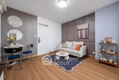 Stylish living room with modern decor and cozy seating area