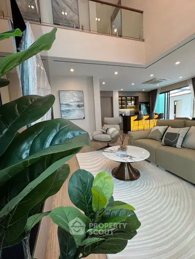 Luxurious modern living room with elegant decor and open layout