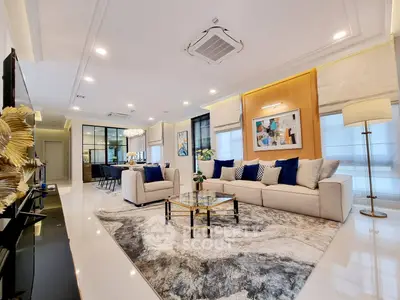 Luxurious modern living room with elegant decor and spacious layout