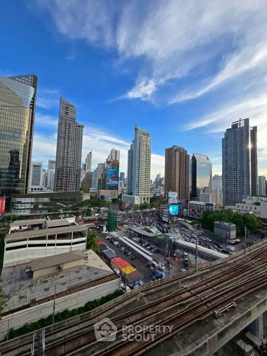 Stunning cityscape view showcasing modern skyscrapers and vibrant urban life.