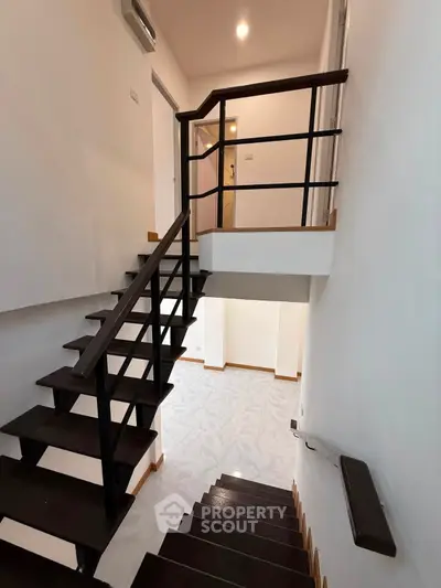 Modern staircase with sleek design in a contemporary home interior