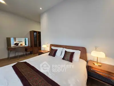 Luxurious bedroom with elegant decor and modern furniture, perfect for a serene retreat.