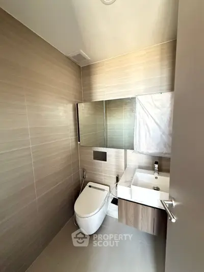 Modern bathroom with sleek fixtures and contemporary design
