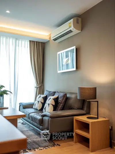 Modern living room with stylish decor and natural light