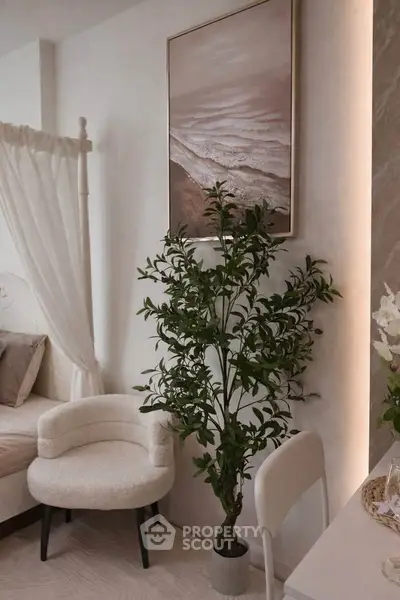 Elegant living room with stylish decor and cozy seating, perfect for relaxation and comfort.