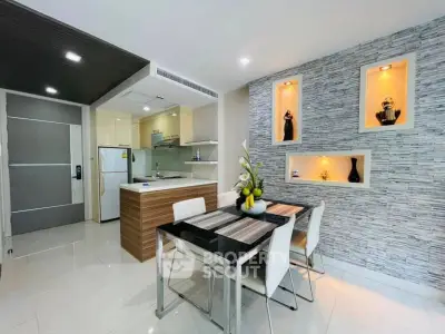 Modern kitchen and dining area with stylish decor and open layout